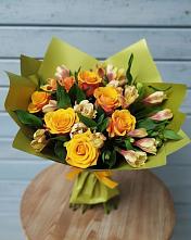 Букет цветов из:  Альстромерии и Розы в Белинском