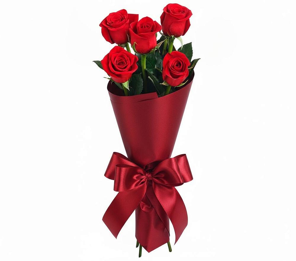Букет 5 Красных роз Эдлесс Лав в Белинском