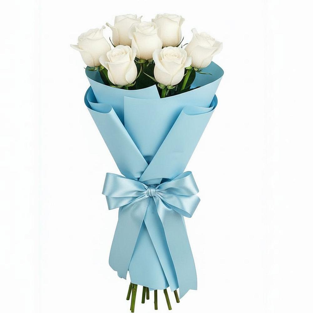 Букет 7 белых роз Проуд в Белинском