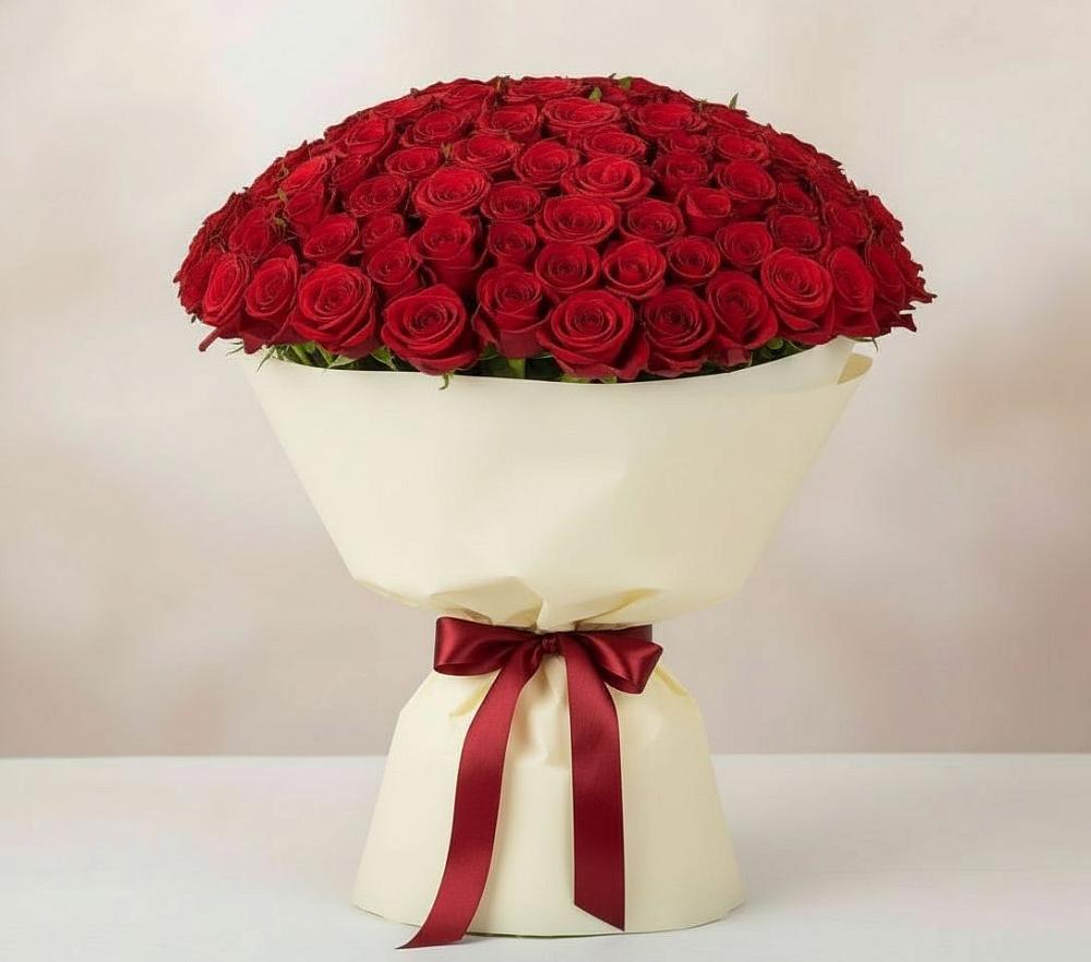 Букет 101 Красная роза Милано в Белинском