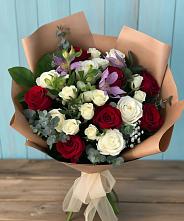 Букет цветов из:  Розы и Альстромерии #REPLACE_PRED# Белинском