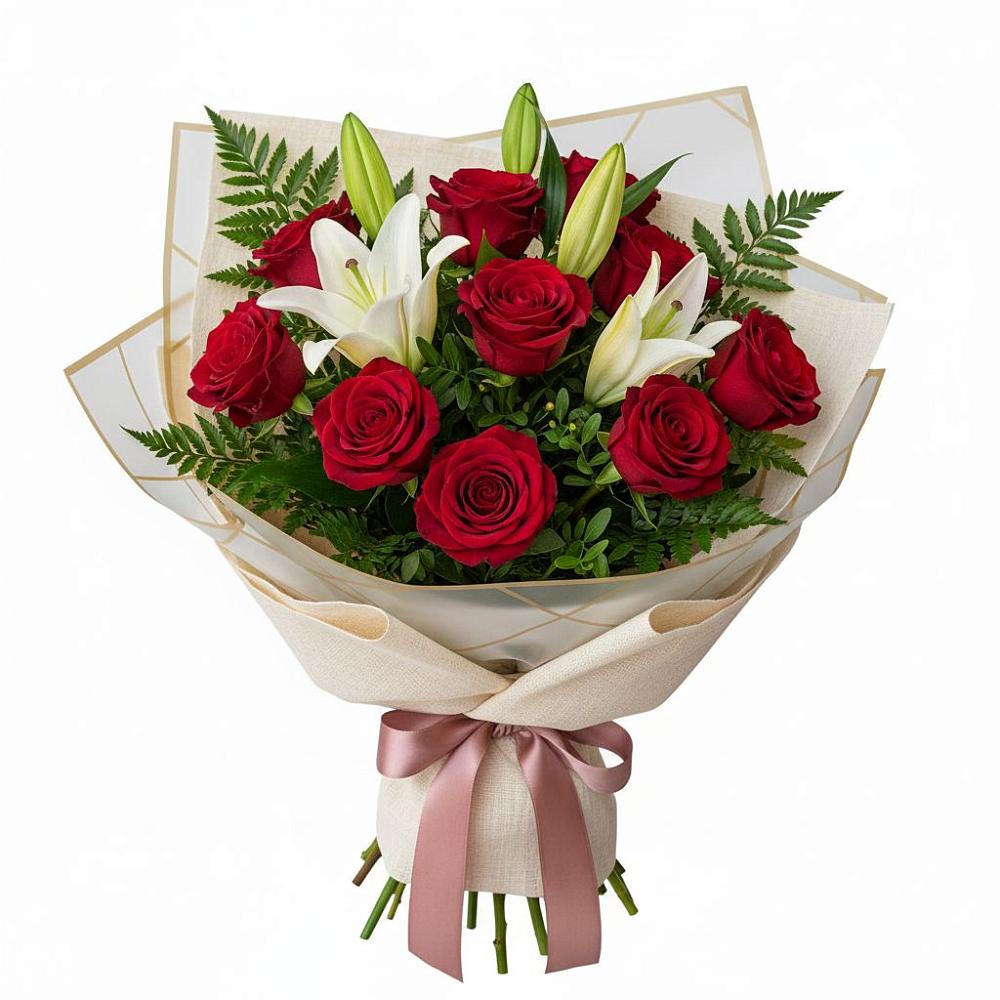 Букет цветов из: Лилии и Розы в Белинском