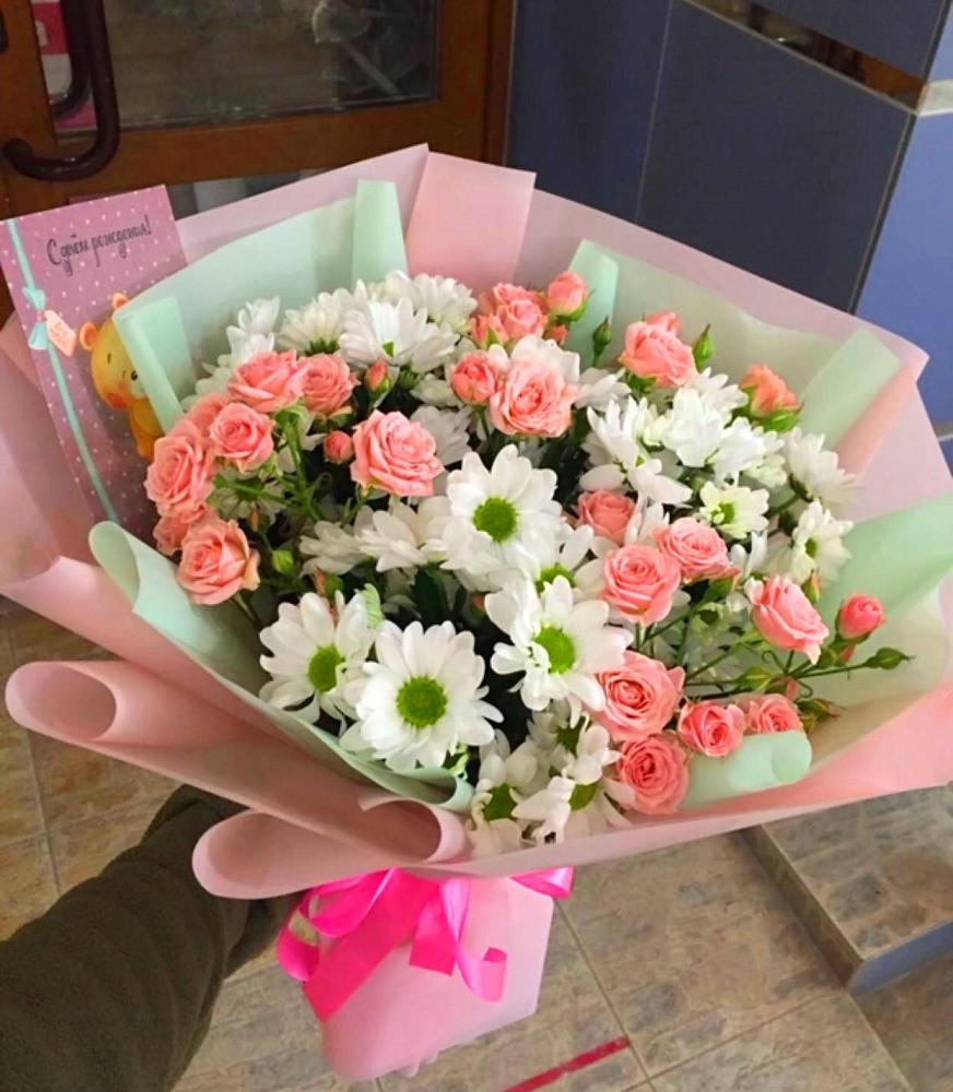 Букет цветов из: Розы и Хризантемы в Белинском