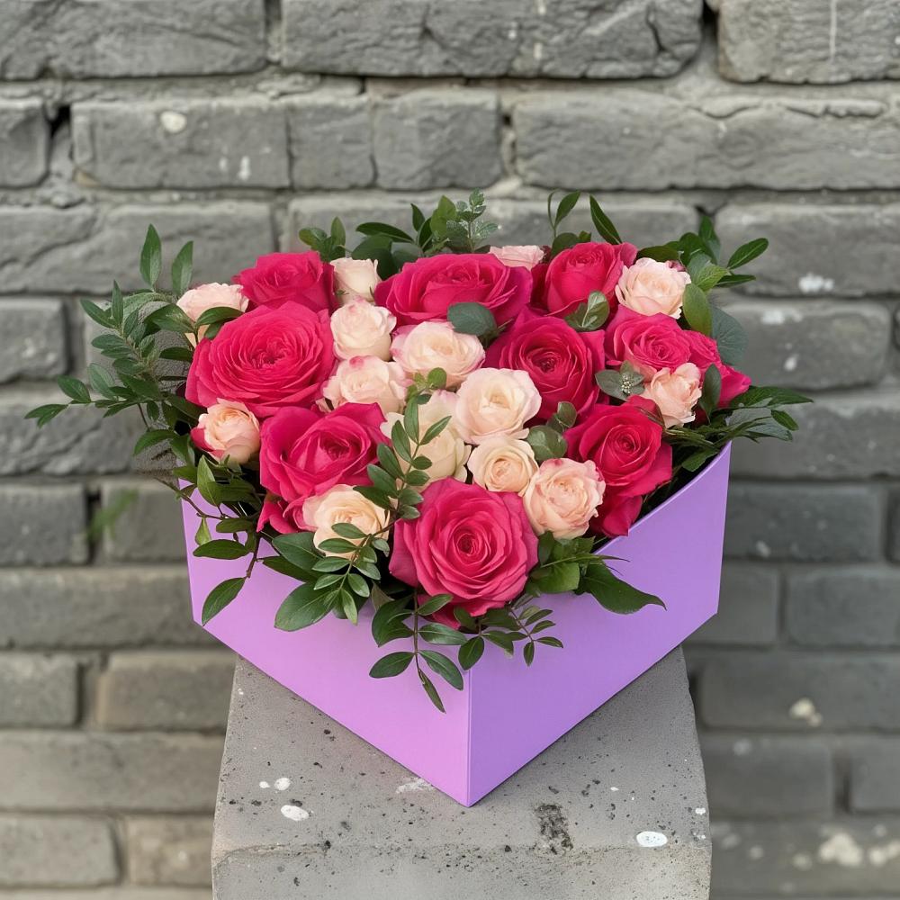 Цветочная композиция из Розы в коробке в Белинском