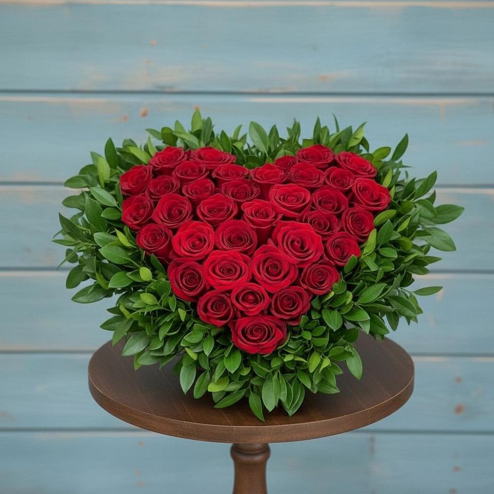 Цветочная композиция из Розы в виде сердца в Белинском