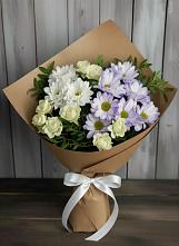 Букет цветов из:  Хризантемы и Розы #REPLACE_PRED# Белинском