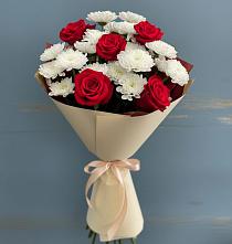 Букет цветов из:  Розы и Хризантемы #REPLACE_PRED# Белинском