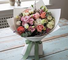 Букет цветов из:  Розы, Лизиантусы и Гвоздики в Белинском