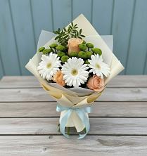 Букет цветов из:  Герберы, Розы и Хризантемы в Белинском