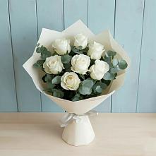 Букет Белые розы в Эвкалипте #REPLACE_PRED# Белинском